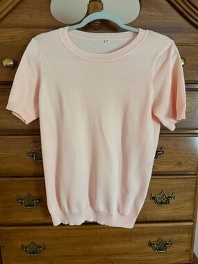 Light Pink Short Sleeve Sweater